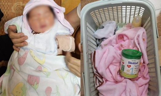 Bé gái 2 ngày tuổi bị bỏ rơi tại cổng chùa trong đêm ở Thái Bình. Ảnh: Beat Hưng Hà