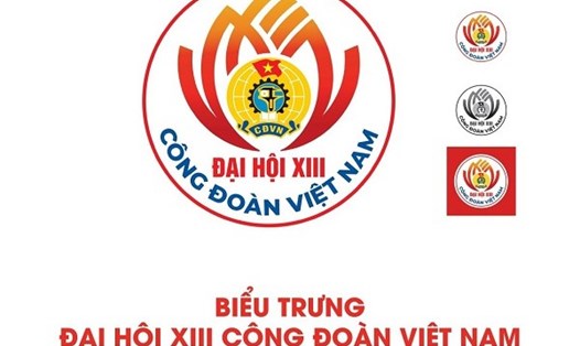 Biểu trưng Đại hội XIII Công đoàn Việt Nam, nhiệm kỳ 2023 -2028. Ảnh: Tư liệu