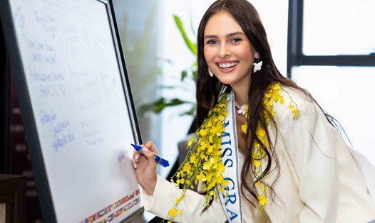 Miss Grand Ukraine hào hứng ở Việt Nam. Ảnh: BTC