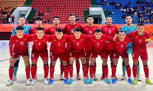 Tuyển futsal Việt Nam toàn thắng vòng loại giải futsal châu Á 2024. Ảnh: VFF