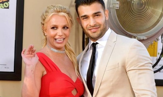 Britney Spears và chồng cũ Sam Asghari. Ảnh: Xinhua