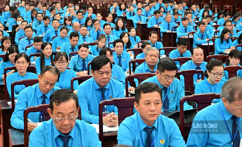 Đại biểu tham dự Đại hội XI Công đoàn tỉnh Sóc Trăng nhiệm kỳ 2023-2028. Ảnh: Đạt Phan