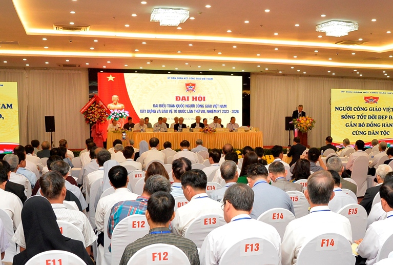 Đại hội đại biểu toàn quốc người Công giáo Việt Nam xây dựng bảo vệ Tổ quốc lần thứ VIII, nhiệm kỳ 2013 - 2028. Ảnh: Lan Nhi
