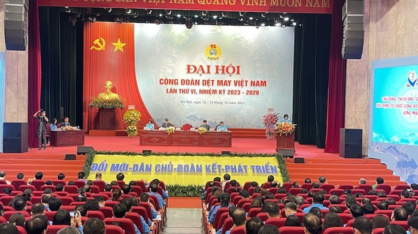 Toàn cảnh Đại hội VI Công đoàn Dệt May Việt Nam. Ảnh: Hà Anh