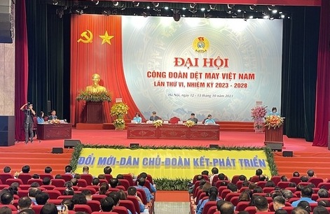 Toàn cảnh Đại hội VI Công đoàn Dệt may Việt Nam. Ảnh: Hà Anh