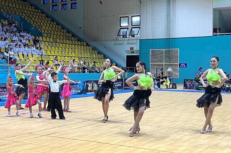 Một giải khiêu vũ thể thao được tổ chức tại Bà Rịa - Vũng Tàu. Ảnh: Kim Hồng