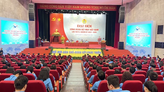 Toàn cảnh Đại hội VI Công đoàn Dệt May Việt Nam. Ảnh: Hà Anh