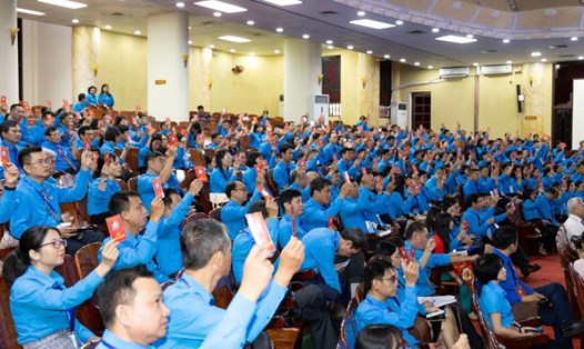 Toàn cảnh Đại hội XI Công đoàn Khánh Hòa, nhiệm kỳ 2023-2028. Ảnh: Phương Linh