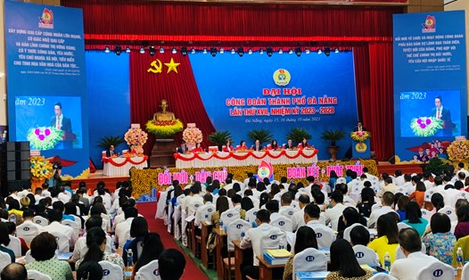 Đại hội Công đoàn thành phố Đà Nẵng lần thứ XVII, nhiệm kỳ 2023-2028, diễn ra trong 2 ngày 15 và 16.10. Ảnh: Tường Minh