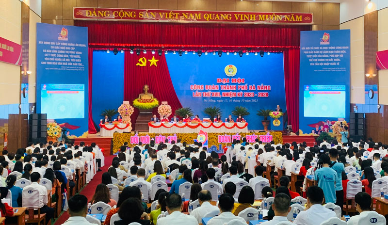 Toàn cảnh Đại hội Công đoàn thành phố Đà Nẵng khóa XVII, nhiệm kỳ 2023-2028. Ảnh: Tường Minh