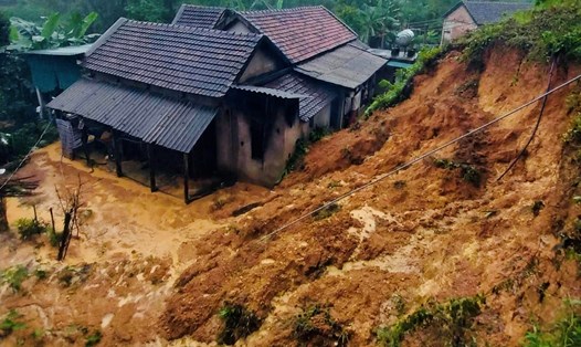 Vụ sạt lở đất vừa xảy ra tại xã Đồng Hoá (huyện Tuyên Hoá). Ảnh: Tâm Đức