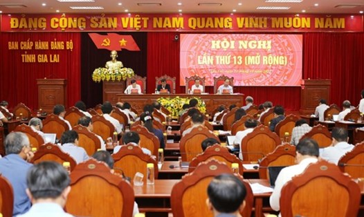 Hội nghị lần thứ 13, Ban Chấp hành Đảng bộ tỉnh Gia Lai khóa XVI. Ảnh: TTXVN