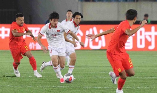 Đội tuyển Việt Nam ở trận giao hữu với tuyển Trung Quốc dịp FIFA Days tháng 10. Ảnh: VFF