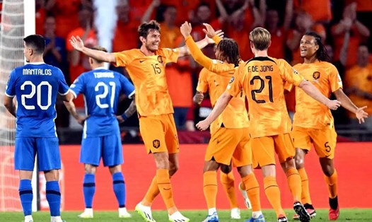 Đội tuyển Hà Lan đã thắng Hy Lạp 3-0 ở lượt đi vòng loại EURO 2024. Ảnh: UEFA