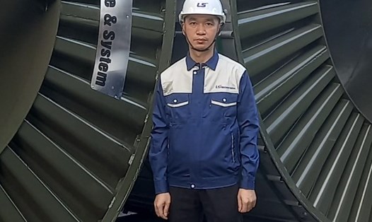 Anh Nguyễn Văn Tuân tại Công ty CP Cáp điện và hệ thống LS Vina. Ảnh: Nhân vật cung cấp