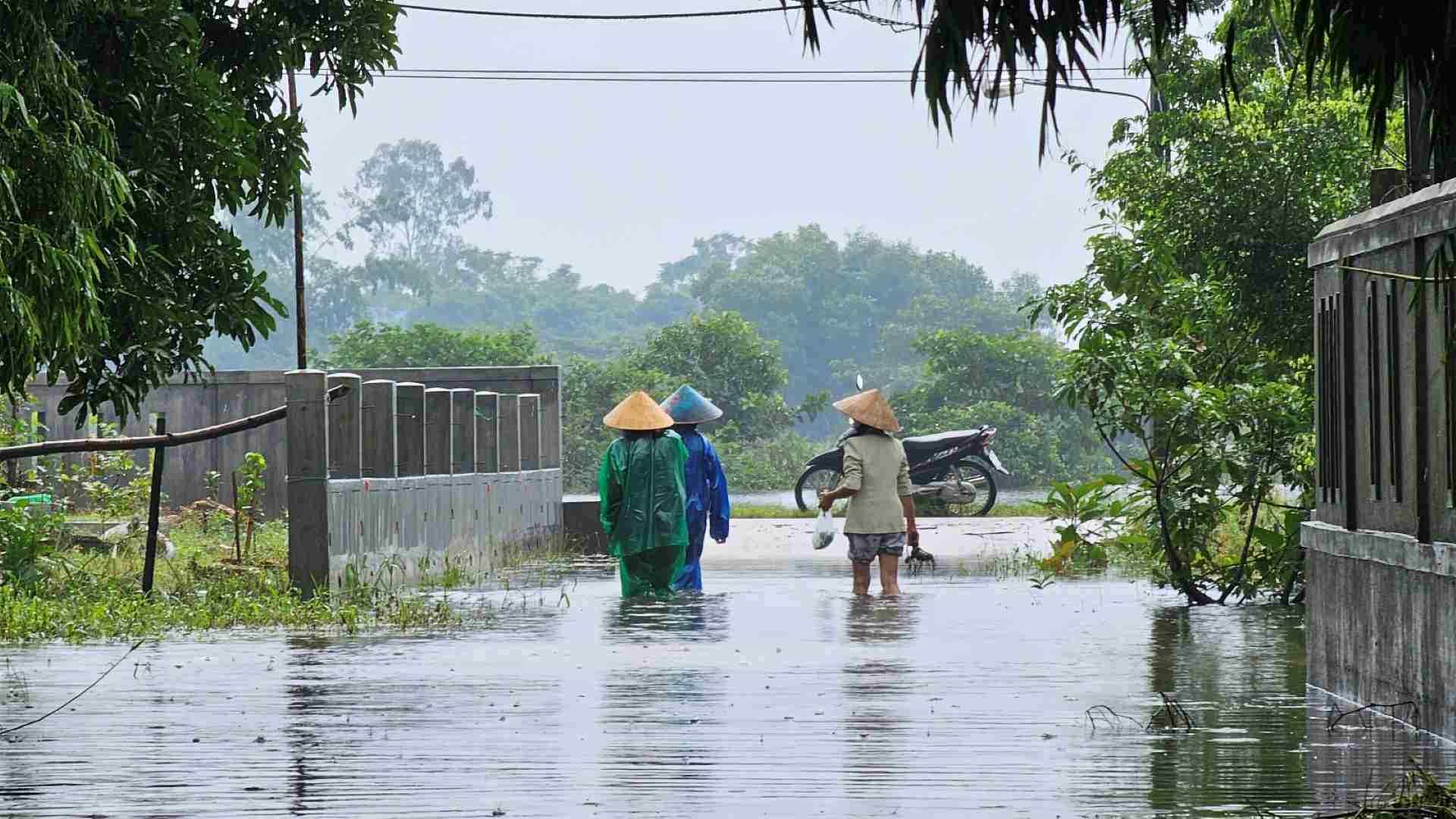 Theo ghi nhận của Lao Động trưa ngày 16.10, sau gần 4 ngày mưa lớn diễn ra tại tỉnh Thừa Thiên Huế, trong đó, toàn bộ khu vực thôn Xuân Tùy hiện đang bị bủa vây bởi biển nước.