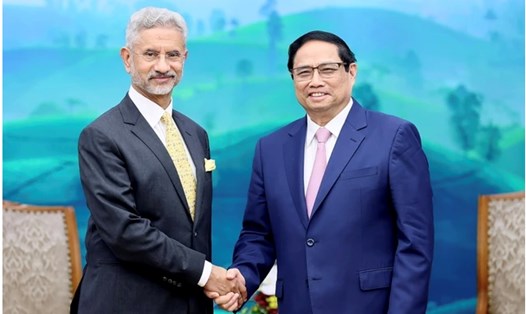 Thủ tướng Chính phủ Phạm Minh Chính tiếp Bộ trưởng Ngoại giao Ấn Độ S. Jaishankar. Ảnh: TTXVN