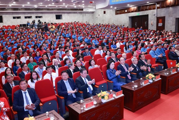 Đại hội XVII, nhiệm kỳ 2023 - 2028, Công đoàn Thành phố Hà Nội. Ảnh: Hải Nguyễn