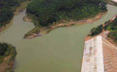 Hồ Đát Dội, nơi mới được đầu tư nâng cấp và đưa vào sử dụng nhằm góp phần năng cao năng lực phòng chống thiên tai tại Phú Thọ. Ảnh: Anh Vũ