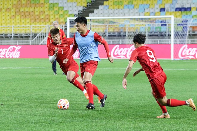 Tuyển Việt Nam đã nhận 2 thất bại trước trận giao hữu với tuyển Hàn Quốc. Ảnh: VFF