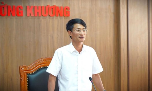 Ông Lê Ngọc Dương, Chủ tịch UBND huyện Mường Khương trước thời điểm bị khởi tố. Ảnh: Cổng TTĐT Lào Cai