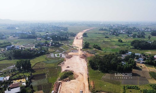 Điểm đầu dự án đường liên kết Thái Nguyên - Bắc Giang - Vĩnh Phúc tại TP Phổ Yên.