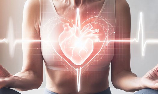 Thời kỳ mãn kinh cũng được cho là làm tăng nguy cơ mắc các vấn đề về tim mạch ở phụ nữ. Ảnh minh hoạ: AI - Thiện Nhân