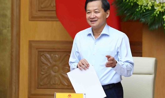 Phó Thủ tướng Chính phủ Lê Minh Khái phát biểu tại cuộc họp. Ảnh: VGP