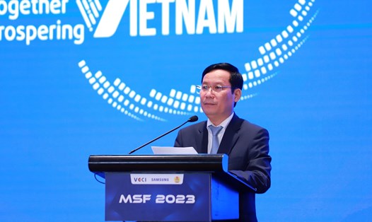 Ông Phạm Tấn Công - Chủ tịch Liên đoàn Thương mại và Công nghiệp Việt Nam (VCCI). Ảnh: Minh Ánh