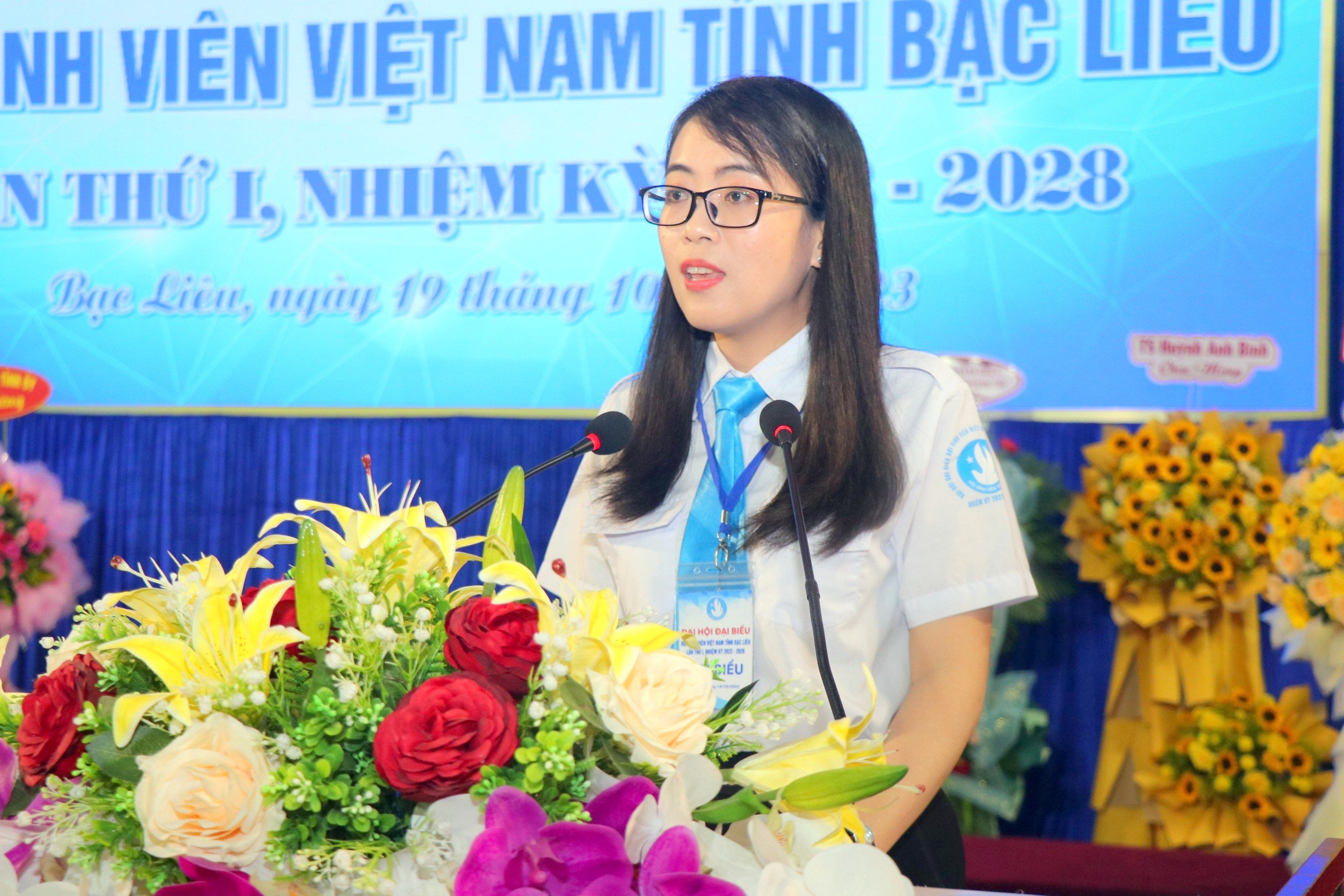 Phó Bí thư Tỉnh đoàn Bạc Liêu Nguyễn Trang Anh Thư được bầu làm Chủ tịch Hội Sinh viên Việt Nam tỉnh Bạc Liêu khóa I, nhiệm kỳ 2023– 2028. Ảnh: Nhật Hồ