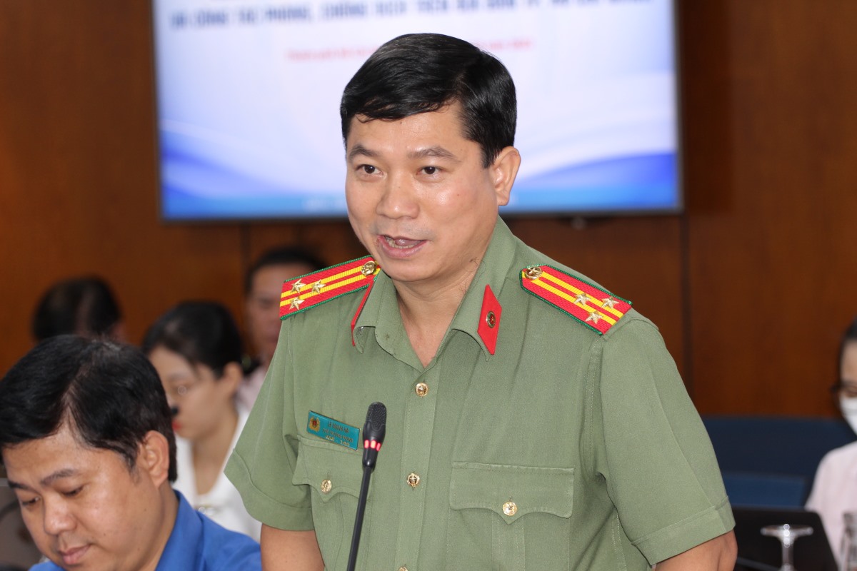 Thượng tá Lê Mạnh Hà - Phó Trưởng phòng tham mưu Công an TPHCM. Ảnh: Thành Nhân