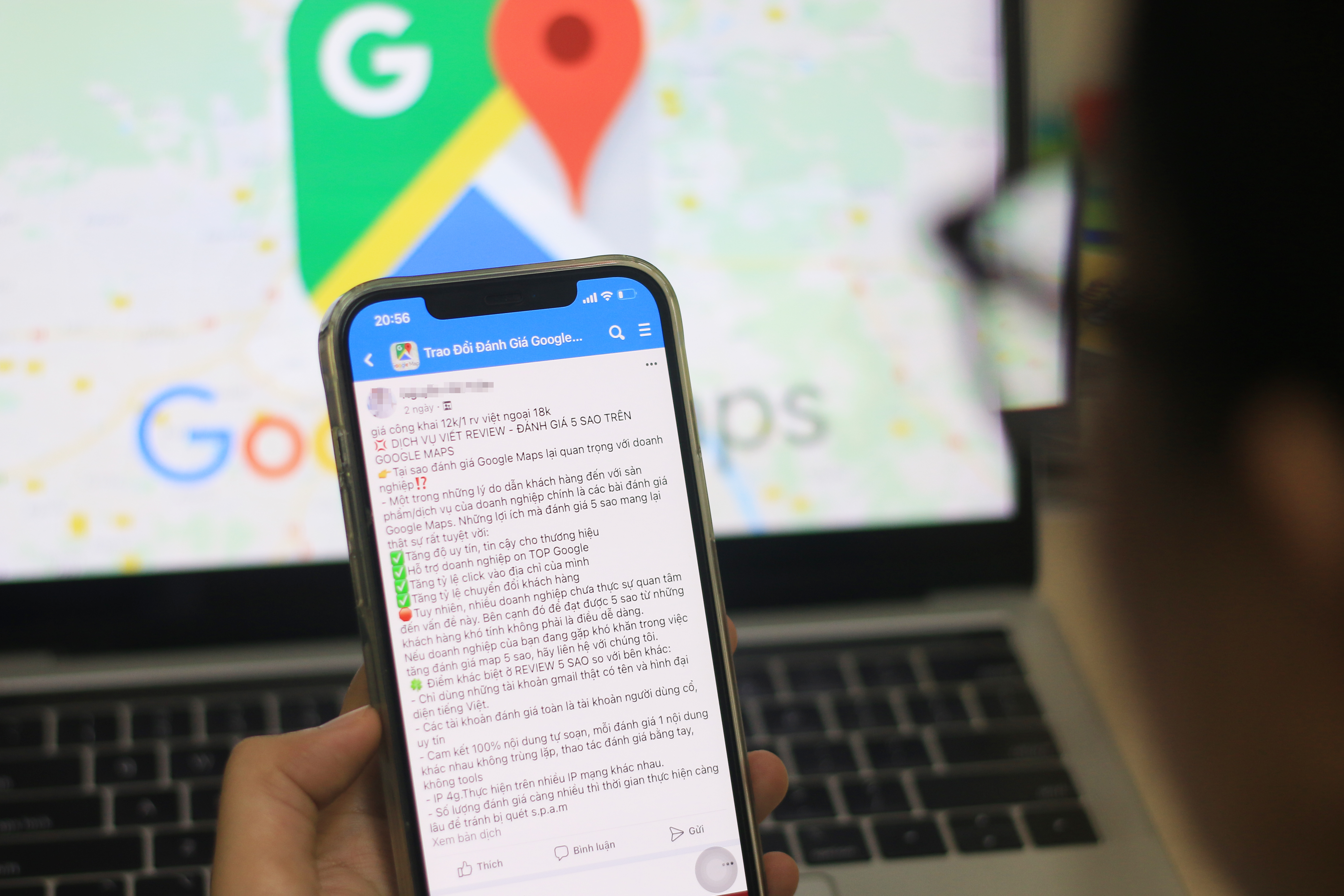Các dịch vụ đánh giá trên Google Maps ngày càng nở rộ. Ảnh: Khánh An