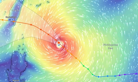 Vị trí bão Koinu chiều 2.10. Ảnh: Zoom Earth