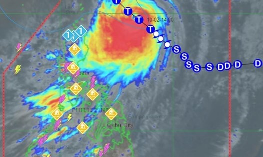 Đường đi của bão Koinu vào địa phận Philippines. Ảnh: PAGASA