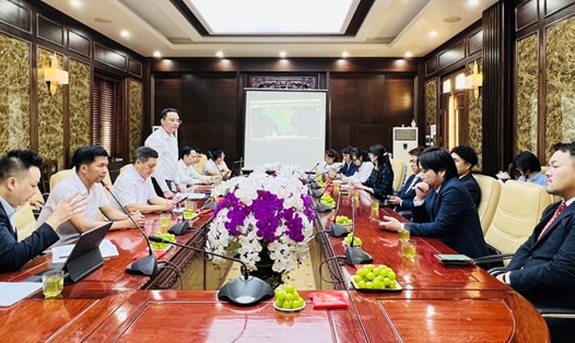 Lãnh đạo huyện Thanh Oai (Hà Nội) tiếp đoàn doanh nghiệp Nhật Bản đến tìm hiểu môi trường kinh doanh, cơ hội hợp tác đầu tư ngày 2.10. Ảnh: UBND huyện Thanh Oai