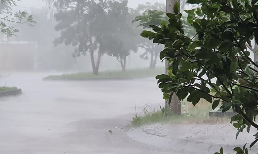 Ngày 2.10 tại thành phố Bạc Liêu mưa lớn, nhiều tuyến đường ngập, tỉnh này cảnh báo còn 7 đợt triều cường có khả năng nước dâng cao hơn 2 mét. Ảnh: Nhật Hồ
