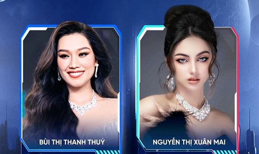 Top 2 thí được bình chọn nhiều nhất tại cuộc thi online Hoa hậu Hoàn vũ Việt Nam 2023. Ảnh: BTC.