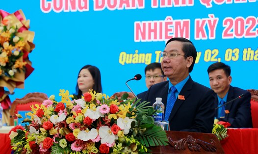 Ông Nguyễn Thế Lập tái đắc cử chức Chủ tịch LĐLĐ tỉnh Quảng Trị. Ảnh: Hưng Thơ