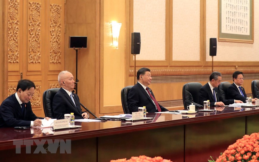 Tổng Bí thư, Chủ tịch Trung Quốc Tập Cận Bình trong cuộc hội kiến. Ảnh: TTXVN