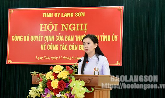 Phó Chủ tịch UBND tỉnh Lạng Sơn Đoàn Thu Hà được điều động, chỉ định làm Bí thư Huyện ủy Lộc Bình. Ảnh: Báo Lạng Sơn