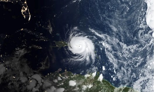 Ảnh vệ tinh bão Maria năm 2017. Ảnh: NASA