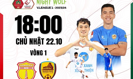 Nam Định gặp Quảng Nam ở vòng 1 V.League 2023-2024. Ảnh: FPT Play