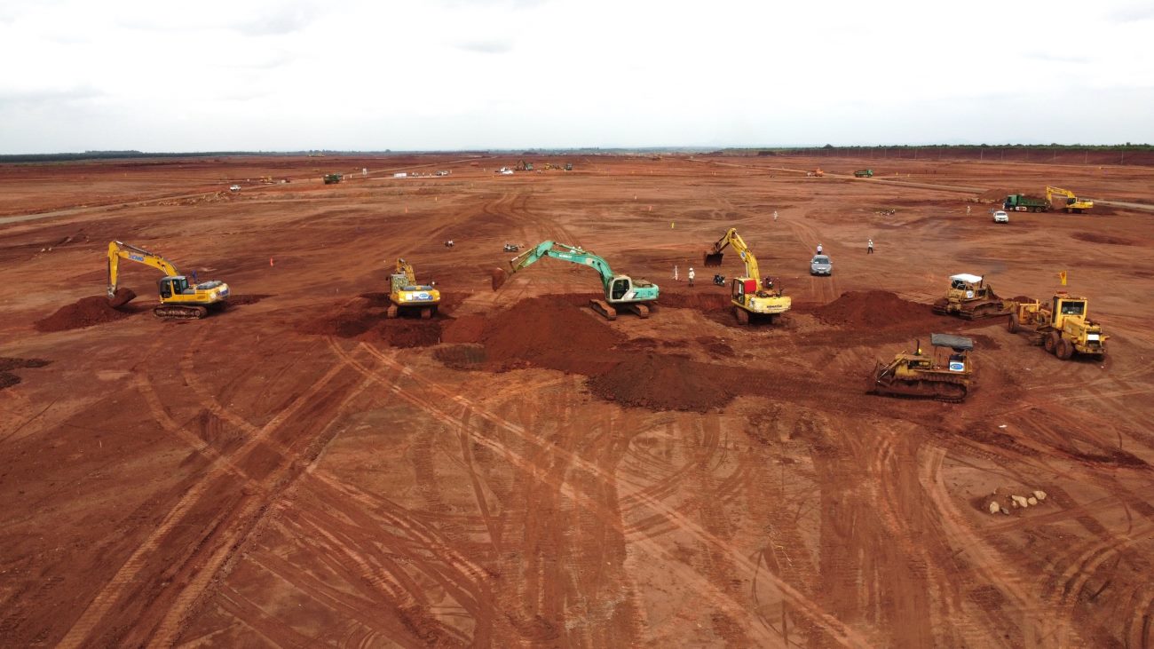 Công trường Nhà ga hành khách sân bay Long Thành ở xã Bình Sơn, huyện Long Thành. Ảnh: Hà Anh Chiến