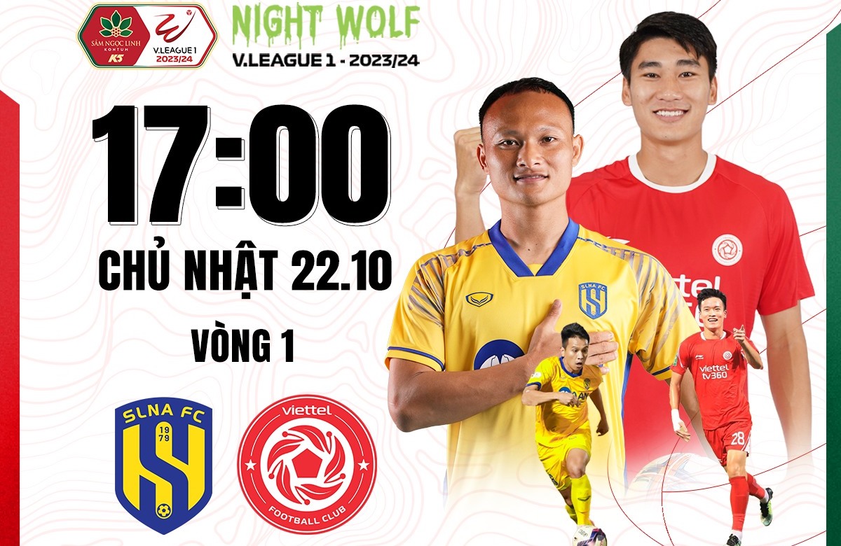 Sông Lam Nghệ An tiếp đón Viettel tại vòng 1 V.League 2023-2024. Ảnh: FPT Play