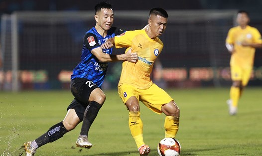 TPHCM giành chiến thắng 2-0 trước Khánh Hoà ở vòng 1 Night Wolf V.League 2023-2024. Ảnh: Thanh Vũ