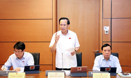 Bộ trưởng Đào Ngọc Dung phát biểu tại phiên thảo luận tổ. Ảnh: Phạm Đông