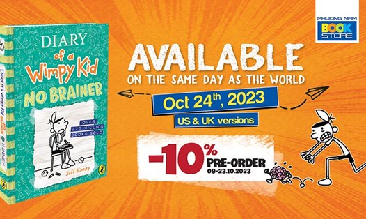Diary of a Wimpy Kid – Nhật ký chú bé nhút nhát tập 18 được phát hành tại nhà sách Phương Nam cùng thời điểm với thế giới vào ngày 24.10.2023. Ảnh: DN cung cấp