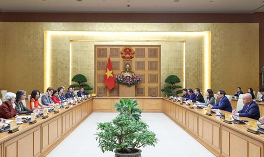  Thủ tướng Chính phủ Phạm Minh Chính đã tiếp bà Pauline Tamesis - Điều phối viên thường trú Liên Hợp Quốc và Trưởng đại diện các tổ chức của Liên Hợp Quốc tại Việt Nam. Ảnh: VGP