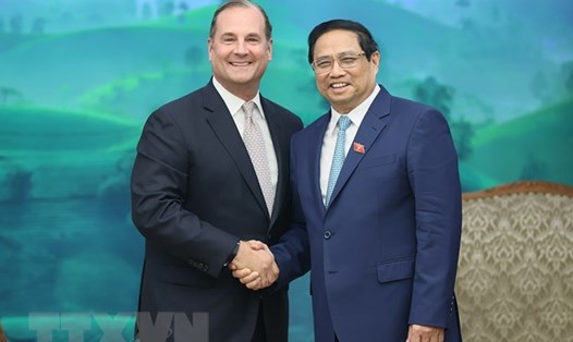 Thủ tướng Phạm Minh Chính tiếp ông Anthony Capuano - Chủ tịch, Giám đốc điều hành Tập đoàn Marriott, Mỹ. Ảnh: TTXVN