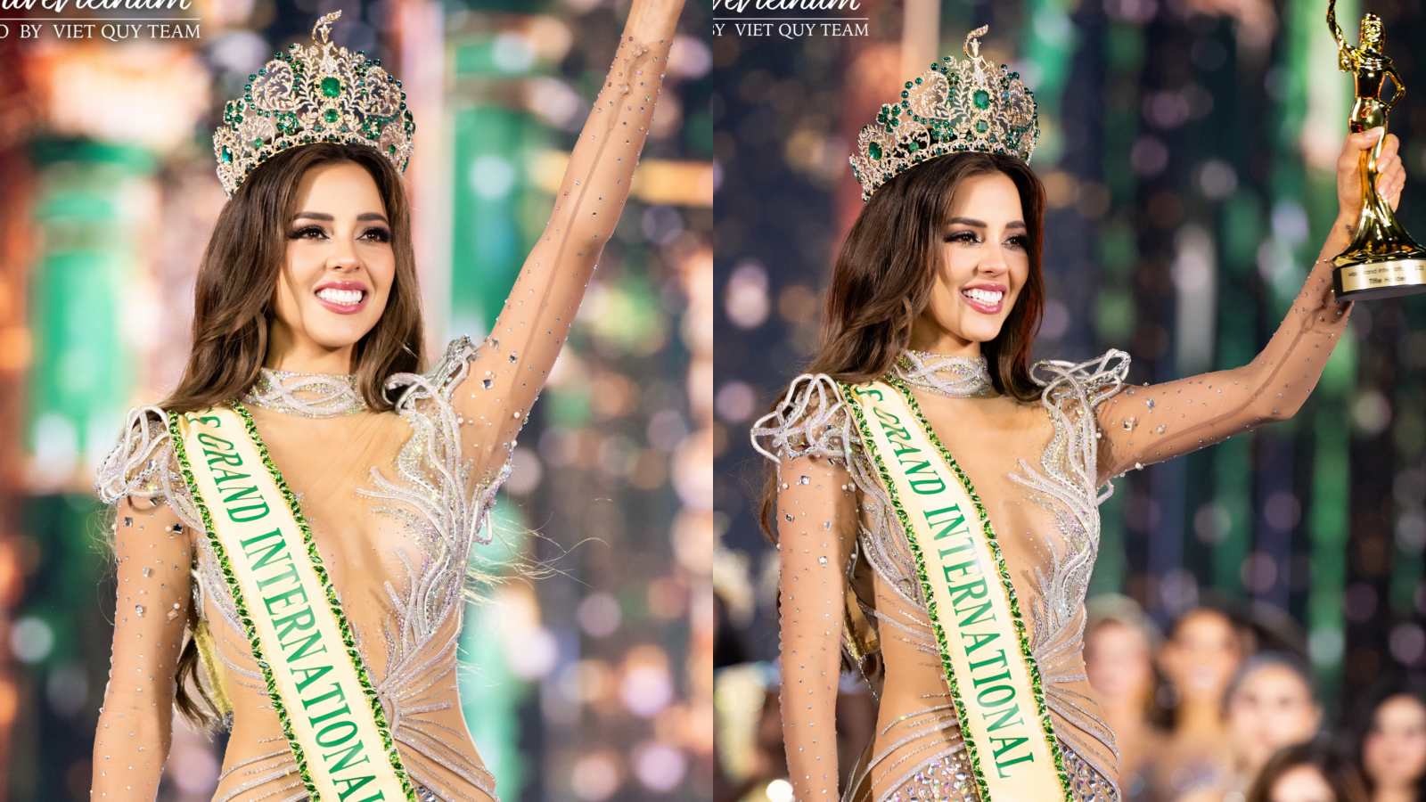 Miss Grand Peru có nụ cười rạng rỡ, vẻ đẹp ngọt ngào. Nhan sắc của cô trong đêm chung kết gây sốt các diễn dàn sắc đẹp. Ảnh: MGI